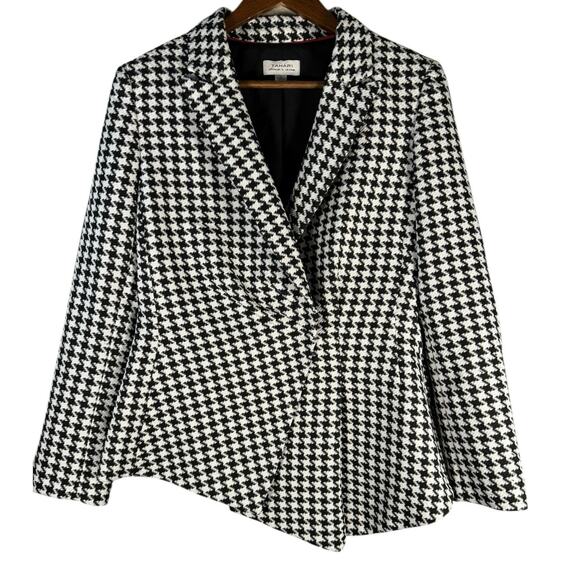 Tahari Arthur S. Levine Women’s Houndstooth Blazer Jacket Size 10 Black White - Picture 2 of 9